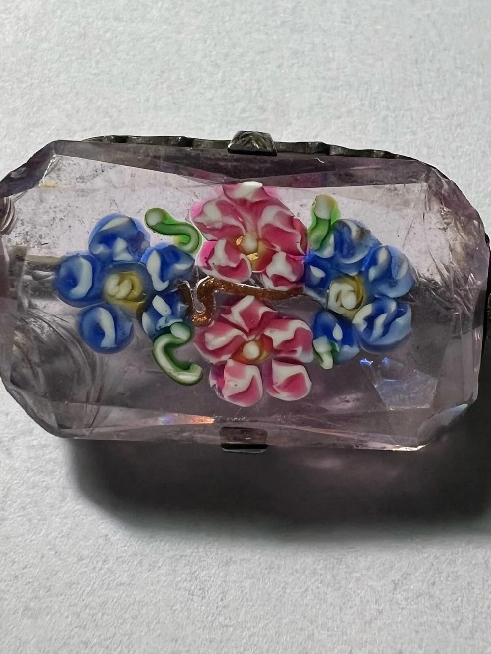 Vintage Art Deco Sterling and Glass Brooch